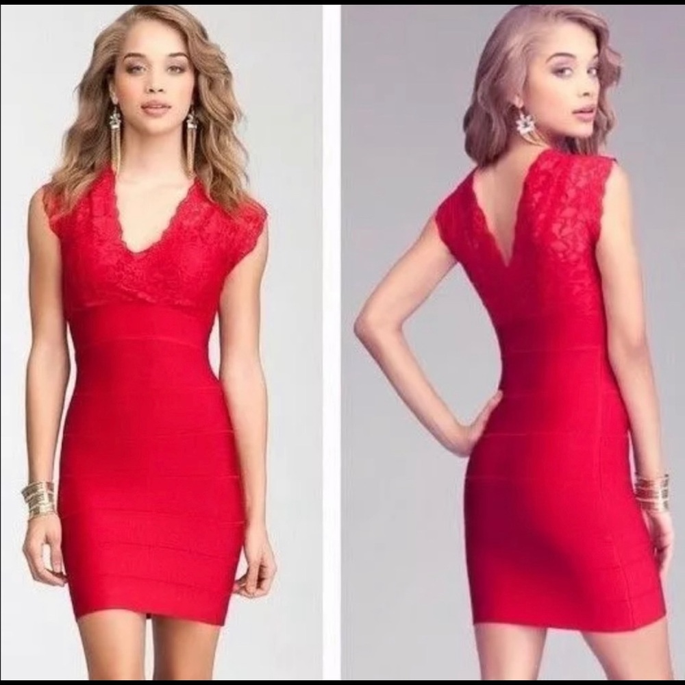 COPY - Gorgeous Bebe Red Lace Bandage Dress